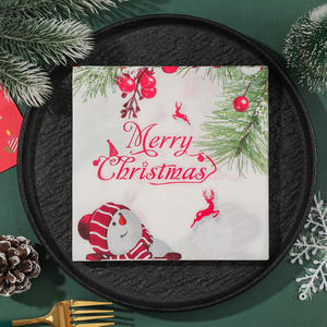 Prêt à expédier 1/4 pli <span class=keywords><strong>serviettes</strong></span> papier <span class=keywords><strong>de</strong></span> soie décoratif père noël joyeux arbre <span class=keywords><strong>de</strong></span> noël 2 plis 20 pièces imprimé serviette <span class=keywords><strong>de</strong></span> table - Product Image 6