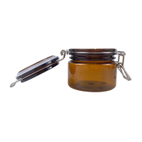 Rangement ambre de cuisine de qualité alimentaire en plastique Pet Unique pour biscuits vide scellé pour confiture de miel avec Clip en métal et couvercle