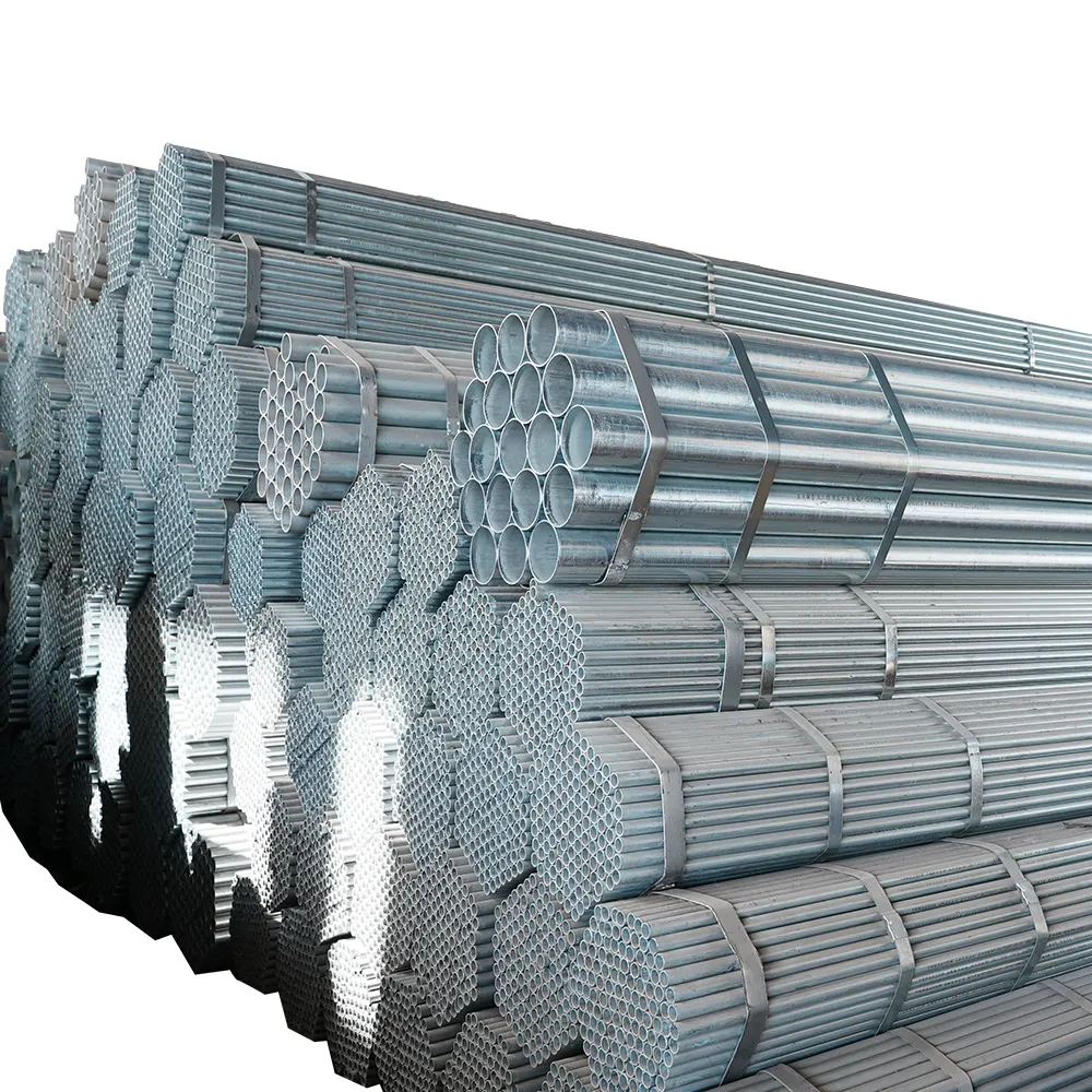 Q235b Q345 ST52 100*100 GI pipe 90mm galvanized steel pipe hollow round welded pipe tube