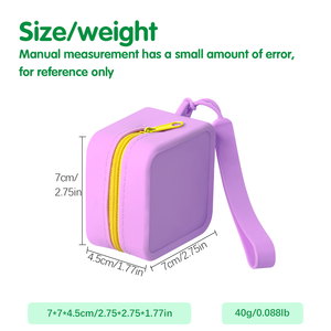 Modische <span class=keywords><strong>Mini</strong></span> Tragbare Silikon Wasserdichte Süßigkeiten-Aufbewahrungstasche Münzbörse mit Handschlaufe Reißverschluss-Geldbörse - Product Image 4