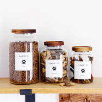 Étiquettes personnalisées imprimées pour sachets de friandises pour chiens, autocollantes, imperméables, en papier, écologiques, réutilisables, avec logo personnalisé pour l'emballage