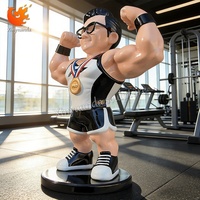 Sculpture géante de musculation en fibre de verre, statue personnalisée pour salle de sport, décoration de sol, ornement artistique