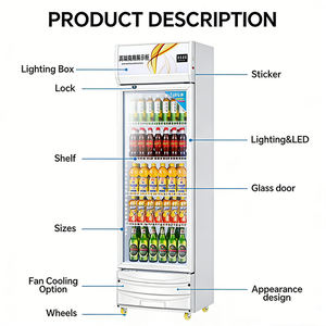 Réfrigérateur <span class=keywords><strong>commercial</strong></span> à porte vitrée silencieux pour boissons, vitrine réfrigérée pour supermarché, présentoir de boissons - Product Image 6