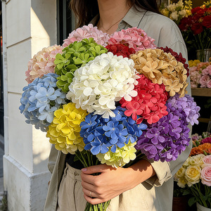 ดอกไฮเดรนเยียประดิษฐ์ 90 กลีบ ดอกไม้ผ้าไหม สำหรับตกแต่งงานแต่งงานและบ้าน เป็นมิตรกับสิ่งแวดล้อม - Product Image 3