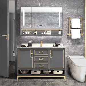 ตู้เก็บของอัจฉริยะสไตล์เรโทรฝรั่งเศส ทำจากไม้เนื้อแข็ง พร้อมฟังก์ชั่นโต๊ะเครื่องแป้งและอ่างล้างหน้าในตัว - Product Image 1