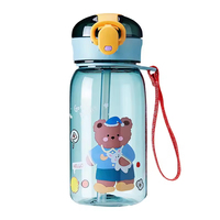 Nouvelle gourde pour enfants de 400 ml, anti-fuite, portable, avec paille, motif dessin animé, pour l'extérieur