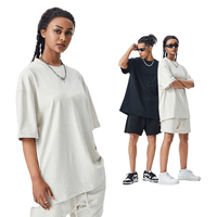 Camiseta para Hombre de 305 g/m², 100% Algodón, Diseño de Logotipo Personalizado, Camisetas Lisas de Alta Calidad, Camiseta Oversize con Hombros Caídos para Hombre