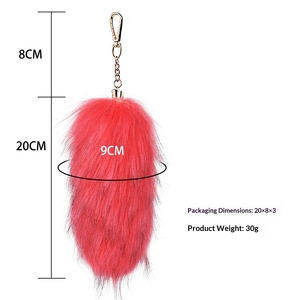 Porte-clés en fausse fourrure de renard courte et épaisse de 20 cm, style mode transfrontalière, accessoire de sac, peluche, pour Comic Con et COS - Product Image 2