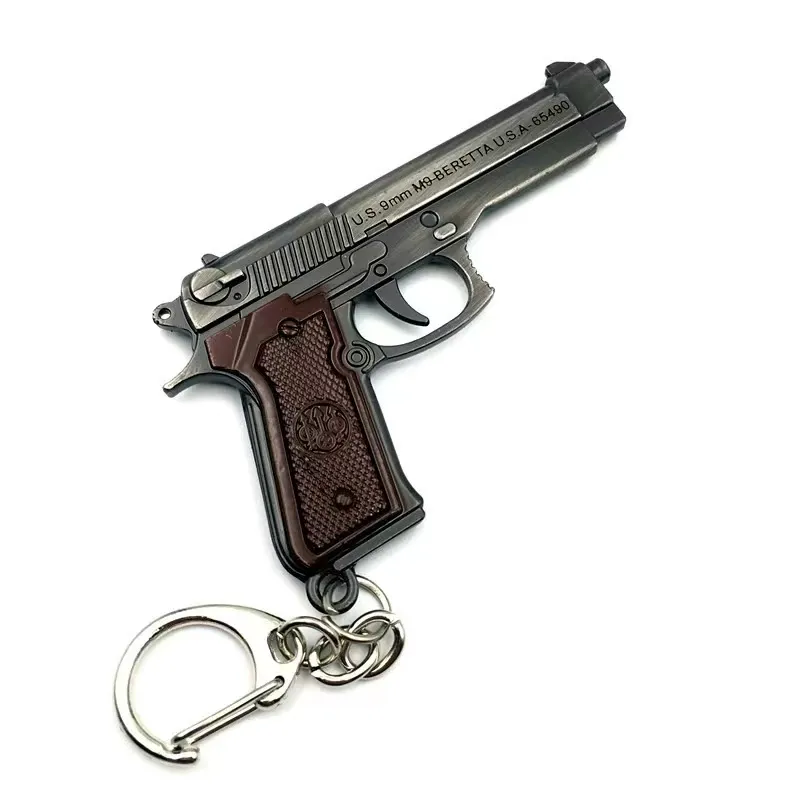 Mini revolver modèle arme pistolet pendentif métal porte-clés sac à dos accessoires voiture