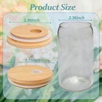 Couvercles de remplacement en bambou pour verres de 16 oz 20 oz 24 oz 2.75 pouces/70mm avec trou de paille