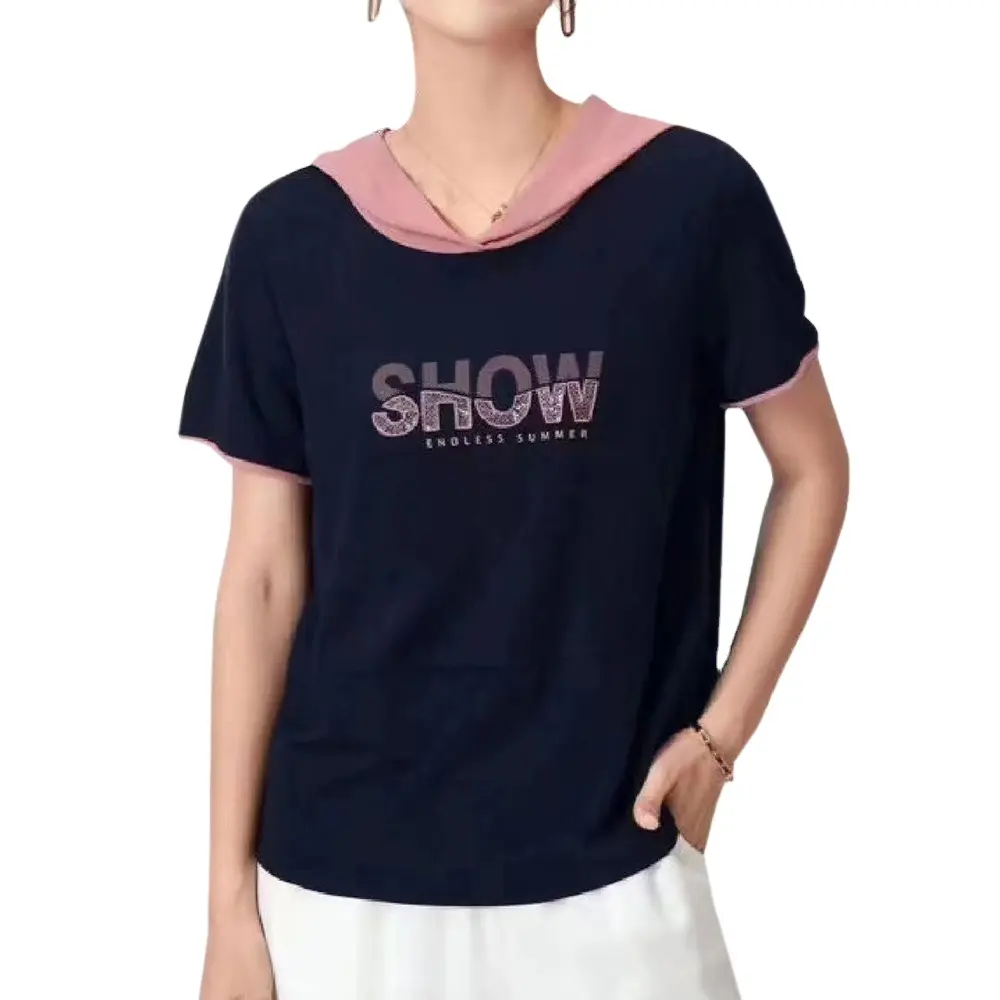 women's design sense niche short sweet and spicy small clothes on the summer new shoulder T-shirt slim half sleeve