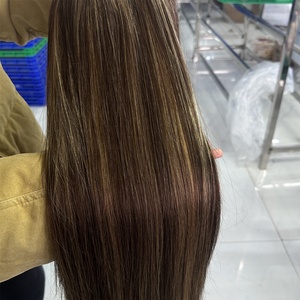 Perruque brésilienne en cheveux humains Remy, couleur blond miel, avec frontale transparente HD 13x4, effet raide naturel, pour femmes noires (couleur P4/27) - Product Image 4