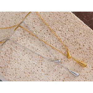JINYOU 102 Water Drop Fashion Cast collana con ciondolo Color <span class=keywords><strong>oro</strong></span> Trendy gioielli in acciaio inossidabile <span class=keywords><strong>Collier</strong></span> impermeabile per le donne Charm - Product Image 6