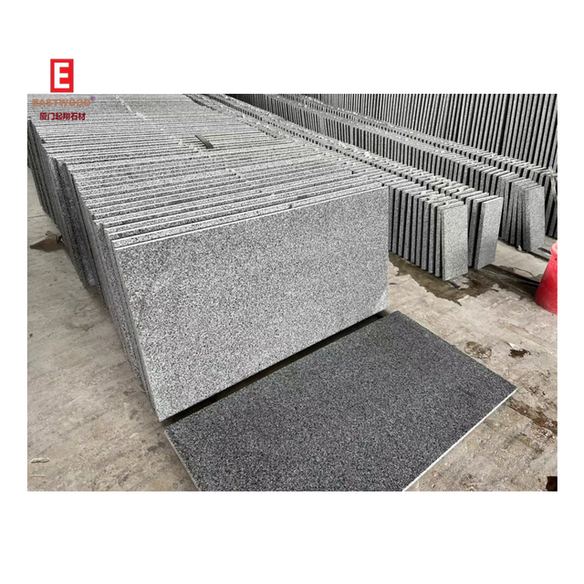 Natural Dark Grey Granite Slab Flamed Black G654 Granite Step Tiles for Outside Paving Stone