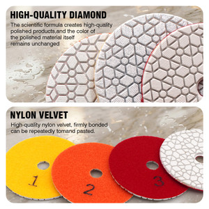 Disque <span class=keywords><strong>de</strong></span> polissage diamanté 4 pouces 3 étapes, nouveau type, pour granit, Dekton, quartz, marbre, pierre, rapide et efficace pour meuleuse d'angle - Product Image 4