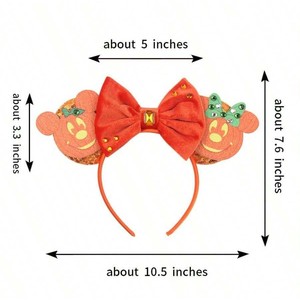 Diademas de Plástico Hechas a Mano con Temática de Halloween para Niños, Lazos con Lentejuelas de Mickey Mouse y <span class=keywords><strong>Calabaza</strong></span>, Pinzas para el Cabello, Decoración para el Cabello - Product Image 4