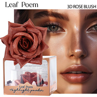 LEAF POEM - Iluminador en Polvo 3D con Forma de Rosa, Colorete Natural que Realza la Tez, Sombra de Ojos Multiusos con Forma de Flor