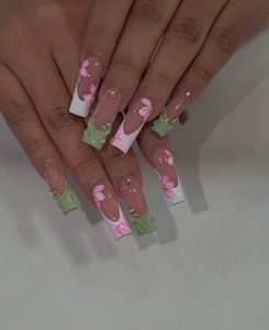<span class=keywords><strong>Uñas</strong></span> Acrílicas Cuadradas Hechas a Mano con Diseño de <span class=keywords><strong>Girasol</strong></span> <span class=keywords><strong>3D</strong></span>, Acabado Brillante - Product Image 2