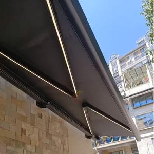 Auvent rétractable en acrylique de 4m pour jardin extérieur, patio, terrasse, villa, balcon, cadre en aluminium, voile pare-pluie 3m, pliable, Toldo 6m - Product Image 2