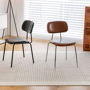Metal Leather <b>Dining</b> <b>Chair</b> with Backrest and Soft Padding for Hotel Home Milk Tea Shop Small Apartments - Product Image 4