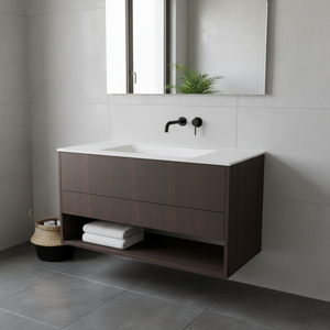 Lavabo de baño Kamalu de 120,5 cm en color blanco opaco, muebles Keratek, cm - Product Image 3