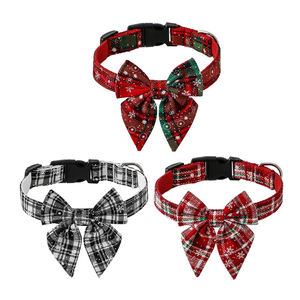 Collar de Perro con Lazo Grande de Lujo Navideño de Diseño Nuevo 2025, Impresión Personalizada, Nailon Pastel, Accesorios para Mascotas al por Mayor para Perros y Gatos - Product Image 2