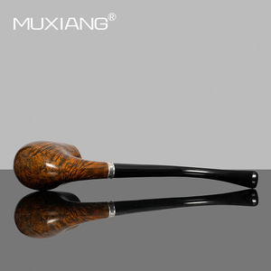 Muxiang Handmade Briarwood Pipe Bent Type For Men Traditional Tobacco Smoking Pipe - Product Image 4