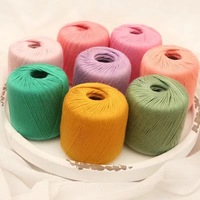 Fil à dentelle cardé et teint 100% coton 40g par pelote OE Écologique Anti-boulochage Recyclable Doux pour tricot à la main, crochet et broderie