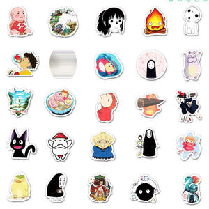 ZY0928C 50 pièces/paquet <span class=keywords><strong>Miyazaki</strong></span> Hayao Totoro & Chihiro autocollants pour fille bagages guitare planche à roulettes décorer autocollants étanches - Product Image 5