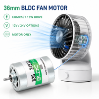 Moteur de ventilateur BLDC 36 mm 15 W 12 V 24 V avec pilote intégré pour ventilateur de circulation d'air et remplacement de ventilateur d'extraction