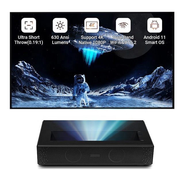 Hotack D068 Home Theater Projector Newest Ultra-Short Throw 100 Inches 6500 Lumens HDR Laser Light Source