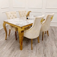 Table à Manger Xuanzhen Bon Marché Prix Compétitif, Ensemble de 6 Chaises Luxe Qualité Supérieure, Tables à Manger en Marbre avec Chaises Grises