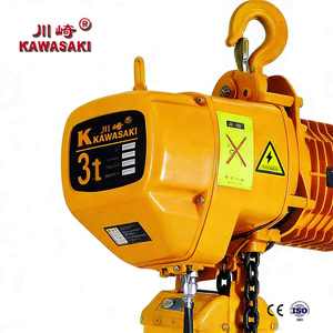 KAWASAKI 3T Electric <span class=keywords><strong>Hoist</strong></span> Motor Tiga Fasa Pengangkat Rantai Tugas Berat dengan Remote Control untuk Hotel Pabrik Manufaktur Material - Product Image 1