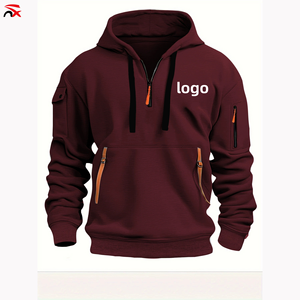 เสื้อสเวตเตอร์มีฮู้ดมีซิปสำหรับผู้ชายทันสมัยน้ำหนักเบาเสื้อแจ็คเก็ตแขนยาวทรงหลวมลำลองมีกระเป๋า - Product Image 2