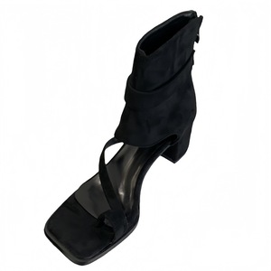 Sandales bottes à talon épais style coréen rétro 2026, avec boucle de ceinture et fermeture éclair arrière, talon haut, bout enveloppé, style romain, pour l'été - Product Image 4