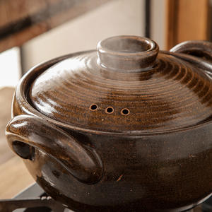 Klei Kookpot Steengoed Braadpan Voor Soep Stoofpot Pap Binnenlandse Gas Keramische Kookgerei - Product Image 4