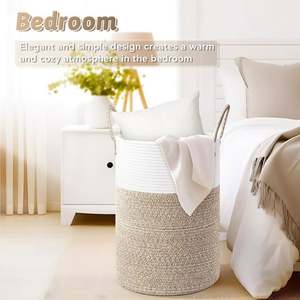 2 шт. Складные пластиковые корзины для белья подвесные, имитация ротанга, многофункциональные, промышленные, белые, коричневые - Product Image 4