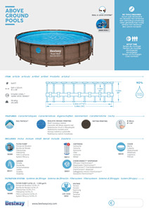 สระว่ายน้ำทรงกลม Bestway 56977 ขนาด 18 ฟุต * 48 นิ้ว รุ่น Power Steel Swim <span class=keywords><strong>Vista</strong></span> Series II แบบตั้งพื้น - Product Image 6