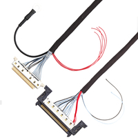 Assemblage de câble coaxial LVDS micro personnalisé 40 broches pour moniteur LCD 15.6 pouces avec connecteur d'affichage à pas de 0.5mm