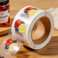 Etiquetas Adhesivas Redondas de Vinilo con Logotipo Impreso Personalizado, con Efecto Holográfico para Envasado de Alimentos y Botellas de Vidrio