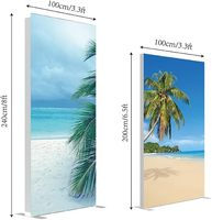 Boîte à lumière LED SEG pliable double face en tissu étanche de 3,3x6,5 pieds en aluminium pour publicité, mur de fond SEG sans outil pour salon professionnel