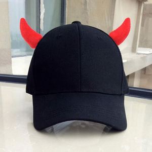 Cotton <strong>Horn</strong> Baseball <strong>Caps</strong> Hip Hop Snapback <strong>Horns</strong> <strong>Cap</strong> Men Punk Fashion Devil - Product Image 2