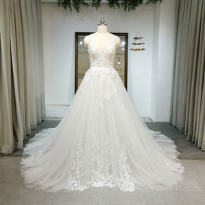 Jancember RL146 <span class=keywords><strong>Precio</strong></span> bajo ODM OEM Romántico Midi Vestido de novia <span class=keywords><strong>civil</strong></span> Vestido de novia con cuello en V - Product Image 3