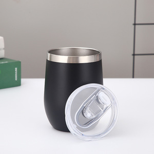 12oz Stainless Steel Double Layer Eggshell Insulated Vacuum Thermos Coffee Cup Outdoor <strong>Mini</strong> <strong>Egg</strong> Shaped Cup <strong>Mug</strong> with Lid - Product Image 5