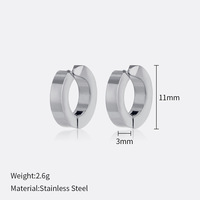 Boucles d'Oreilles Femme Mini Boucles d'Oreilles Créoles Argent Vendues par Paires-Boucles d'Oreilles Créoles Acier Inoxydable Cadeau Femme Fille