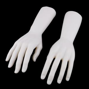 1 paio di uomo bianco manichino mani per gioielli bracciale guanti Display supporto in plastica con materiale metallico per le donne - Product Image 3