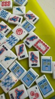 Ensemble de 160 tuiles de mahjong américaines en acrylique, thème basket-ball, pièces de jeu personnalisées imprimées
