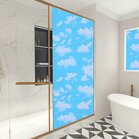 Wallpaper Langit-Langit Motif Awan Anti Lembab Kamar Tidur Asrama Universitas Kamar Anak Kain Nonwoven Perekat Sendiri Gaya Eropa