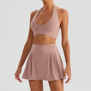 Ropa Deportiva para Mujer, Cintura Alta, Secado Rápido, Tacto Fresco, para Golf, Running, Vestido de Tenis, Falda de Tenis Plisada, Conjunto de 2 Piezas - Product Image 5