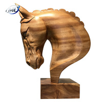 Escultura Moderna de Madera Grabada 'Solitude del Caballo', Figura Decorativa, Modelo Animal, Decoración para el Hogar, Impresión UV, Color Personalizado